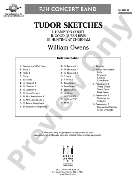 Tudor Sketches: Score: : William Owens 